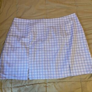 Blue plaid shein slit skirt 5xl
